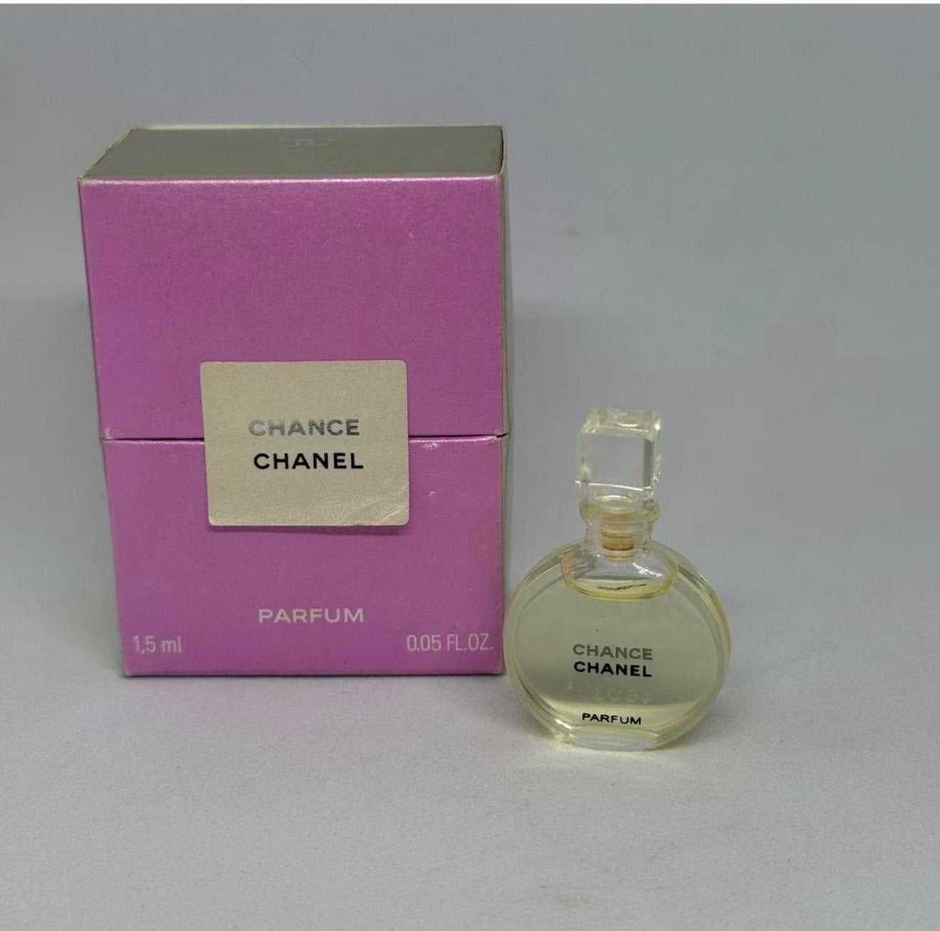 Parfum miniatuur Chanel Chance 1,5 ml parfum in doosje, Verzenden, Zo goed als nieuw, Miniatuur, Gevuld