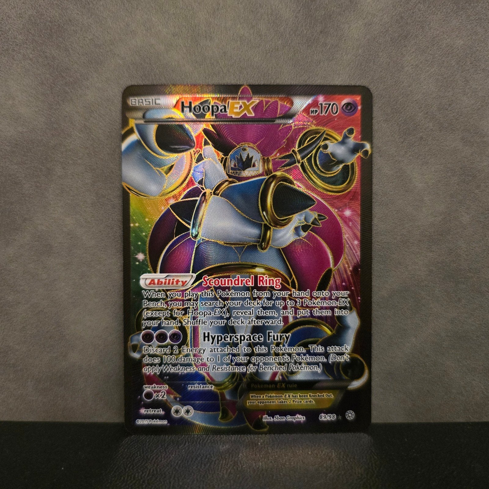 Hoopa EX (AOR 89) Ancient Origins NM Pokémon Kaart, Ophalen of Verzenden, Zo goed als nieuw, Losse kaart, Foil