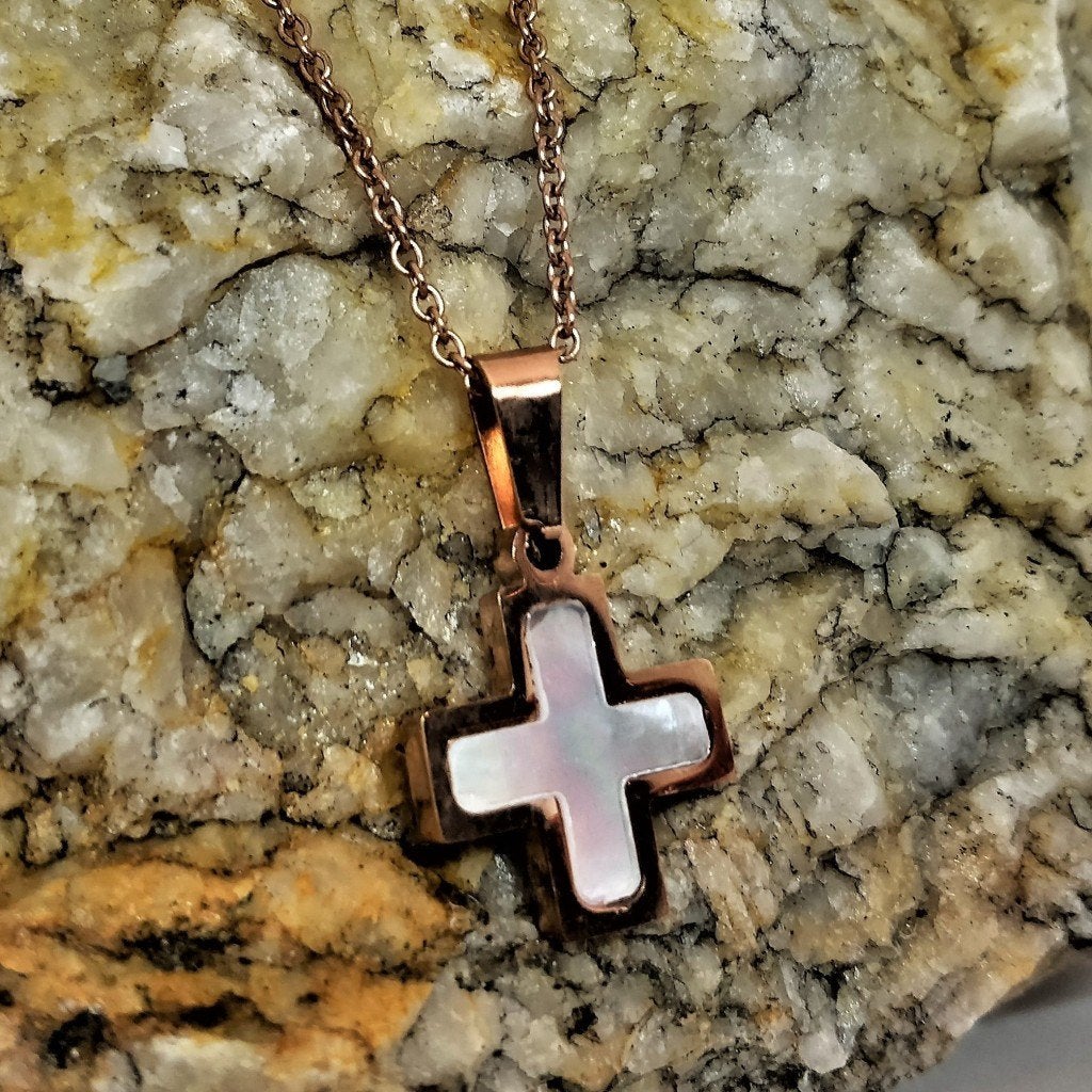 Roestvrij Stalen Roségoudkleurige Ketting met Kruis - RVS, Birgitta-Gracht 33, 6465 EL Kerkrade, Nederland, Verzenden, Nieuw, Esde2