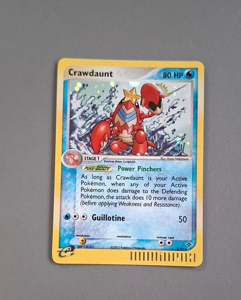 Pokemon kaart crawdaunt holo 3 ex dragon., Ophalen of Verzenden, Zo goed als nieuw, Losse kaart, Foil