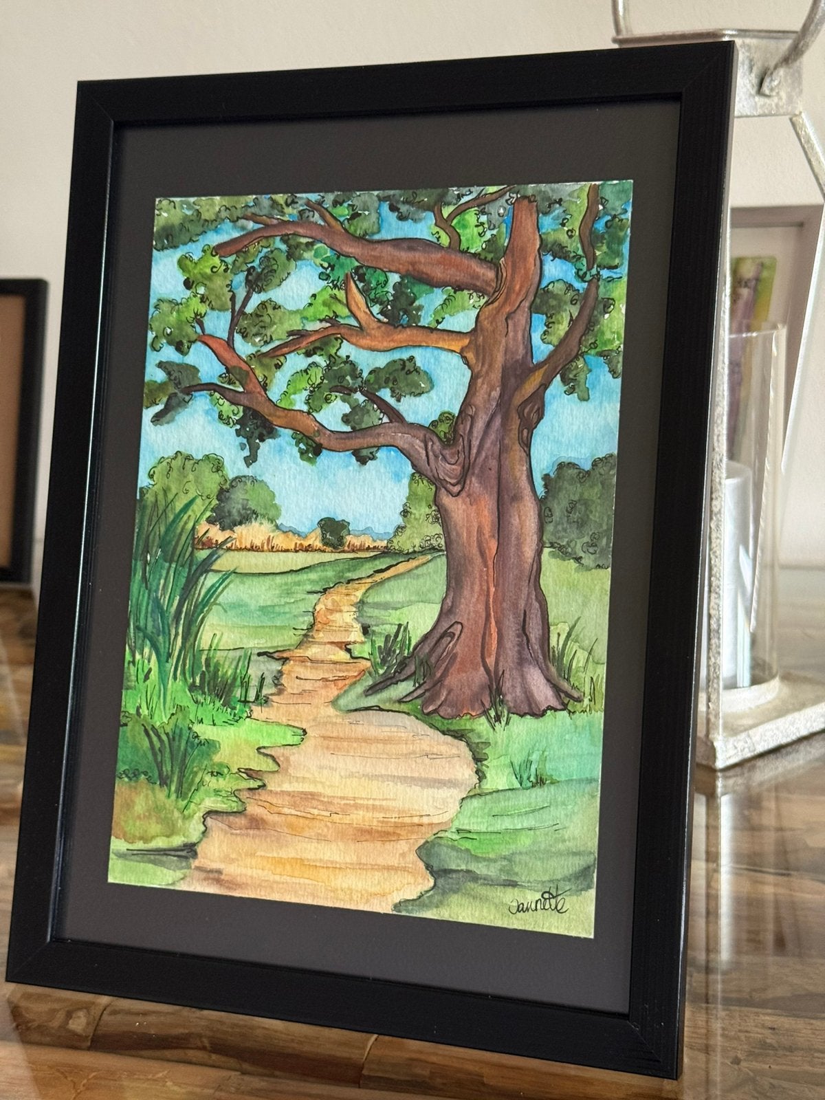 De oude Boom Aquarel in lijst, Ophalen of Verzenden