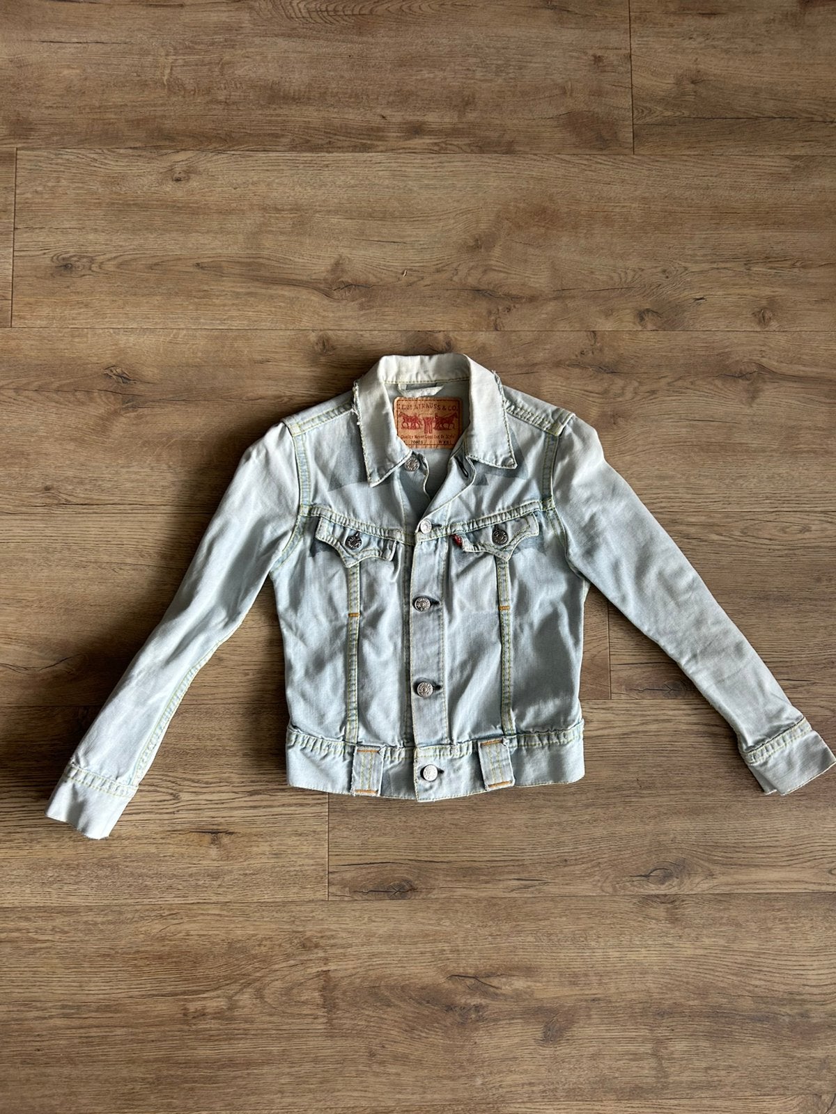 Levi’s | Lichtblauwe spijkerjas | Maat XS | Zomerjas, Ophalen of Verzenden, Zo goed als nieuw, Maat 34 (XS) of kleiner, Blauw