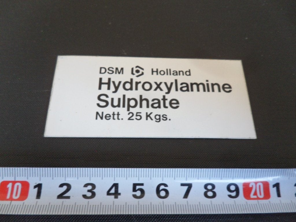 sticker DSM Holland Hydroxylamine Sulphate, Verzamelen, Ophalen, Zo goed als nieuw