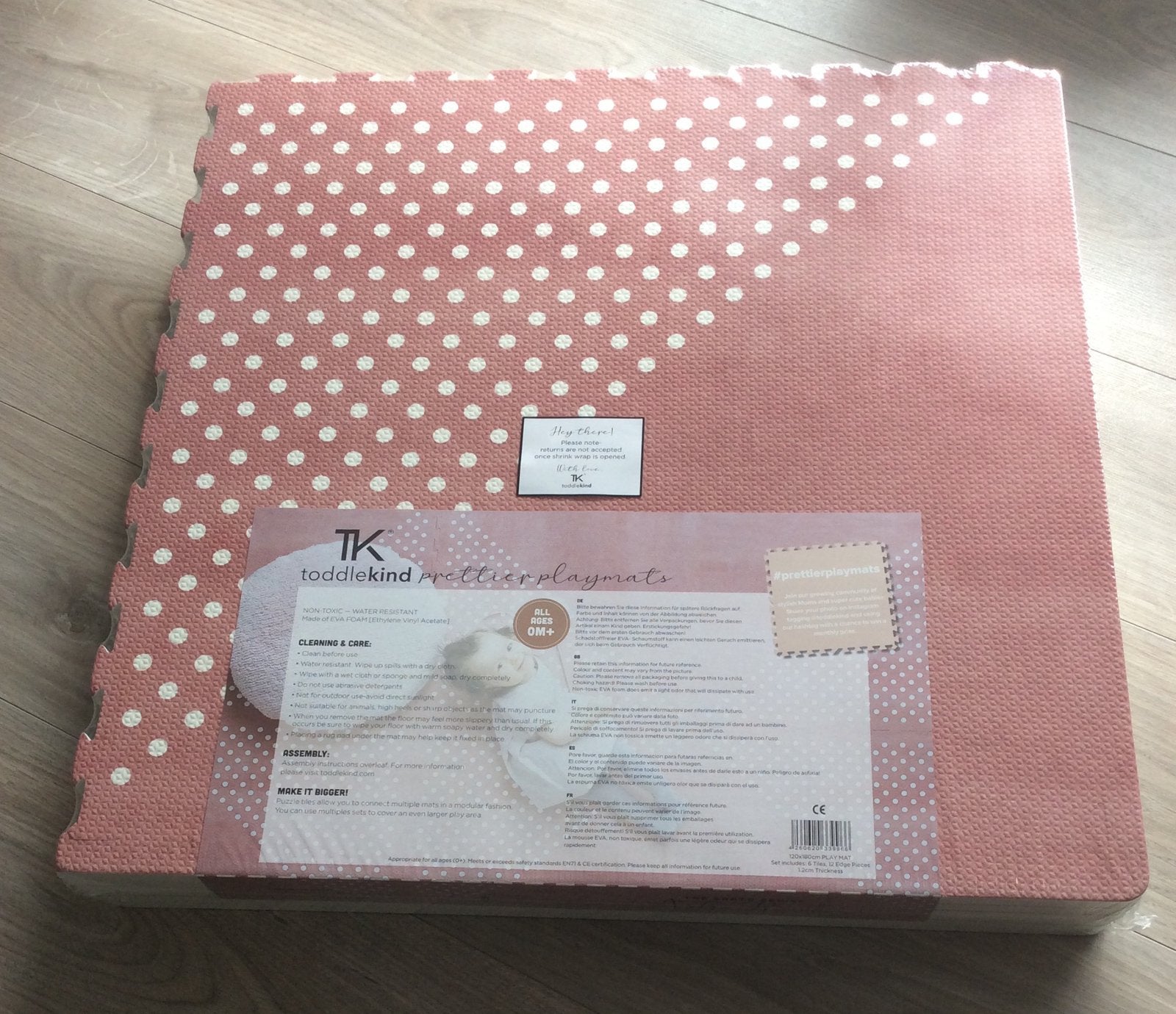 Speelmat Ash Rose | Roze | 180x120 cm | Toddlekind | NIEUW!, Ophalen of Verzenden, Nieuw