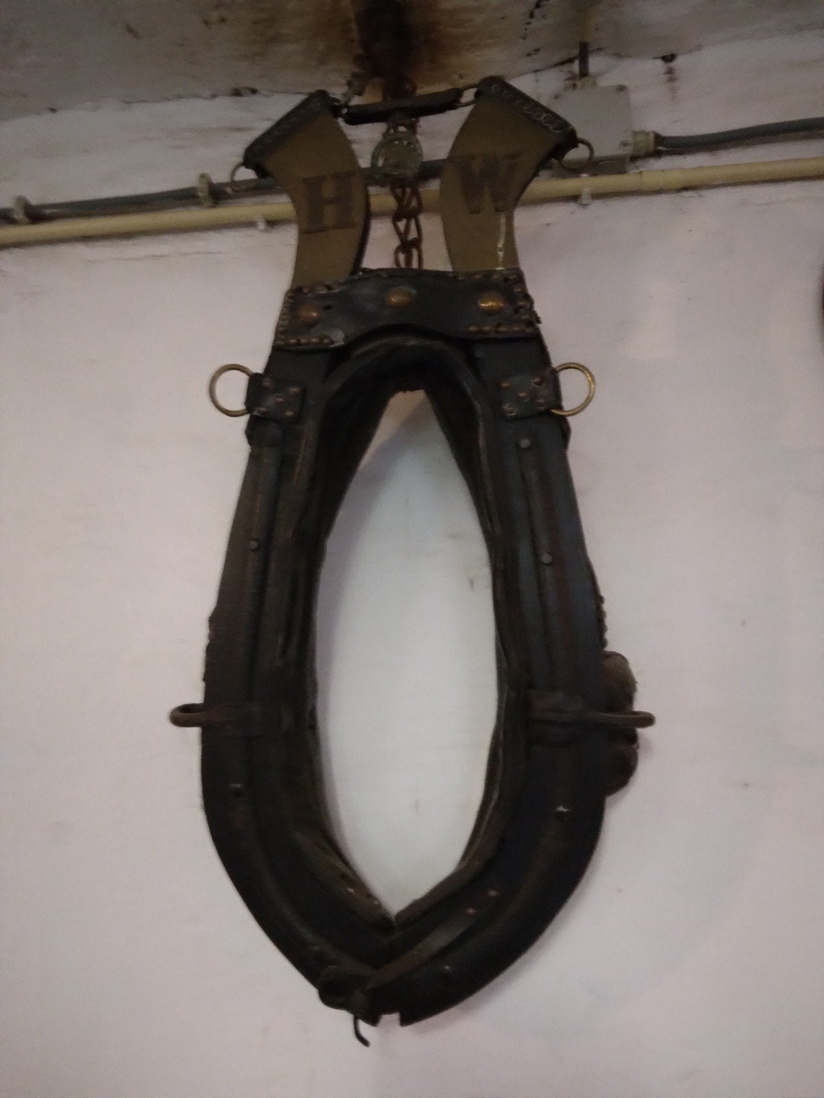 Antiek paardentuig / paardenhaam met initialen 'H W', Ophalen