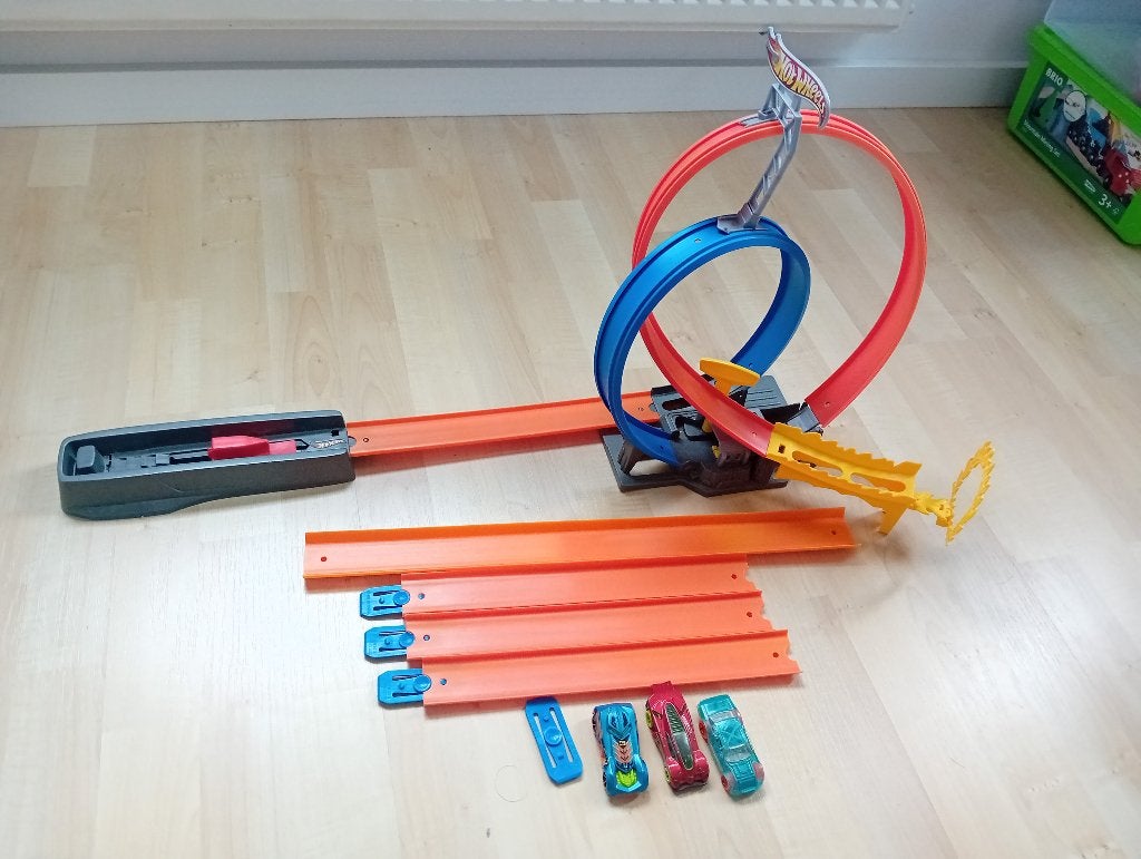 Hotwheels baan met loopings en launcher, Ophalen of Verzenden, Hot Wheels, Handmatig, Met looping