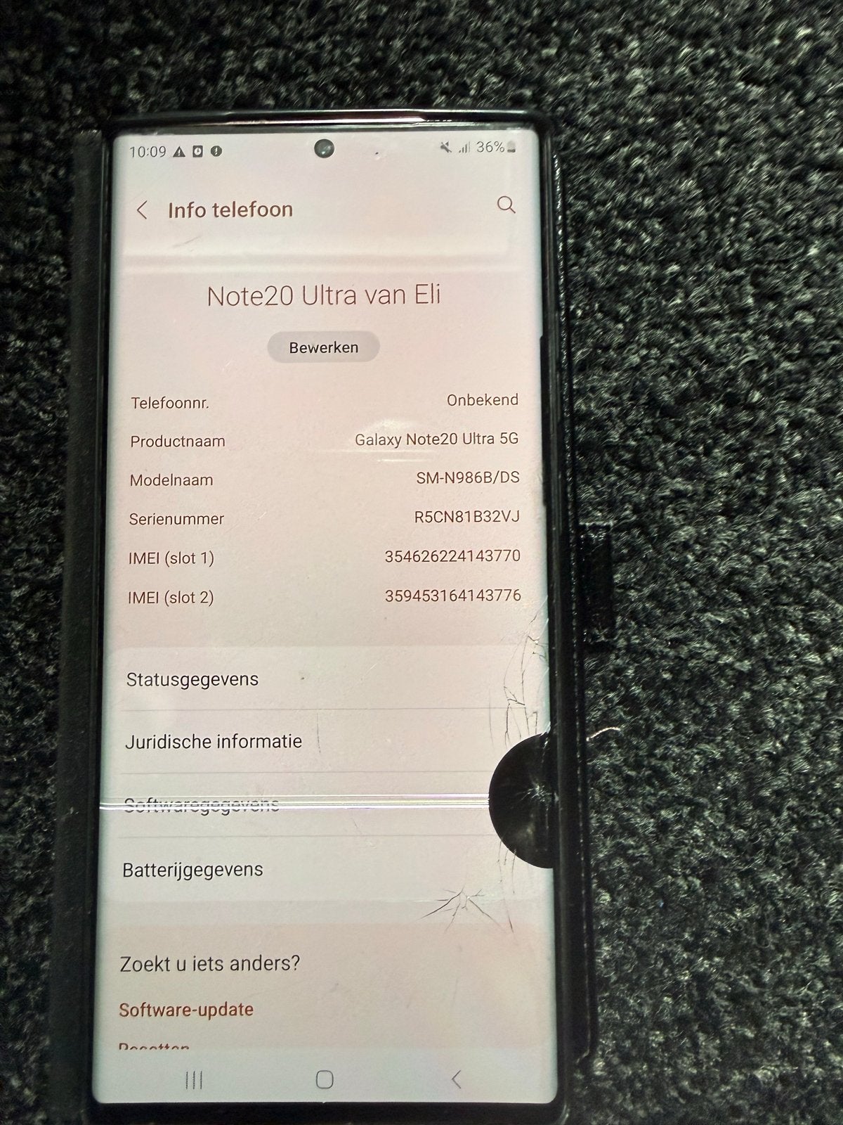 Samsung Galaxy Note 20 Ultra 256GB, Telecommunicatie, Mobiele telefoons | Samsung, Galaxy Note 20, Gebruikt, Zwart, Ophalen of Verzenden