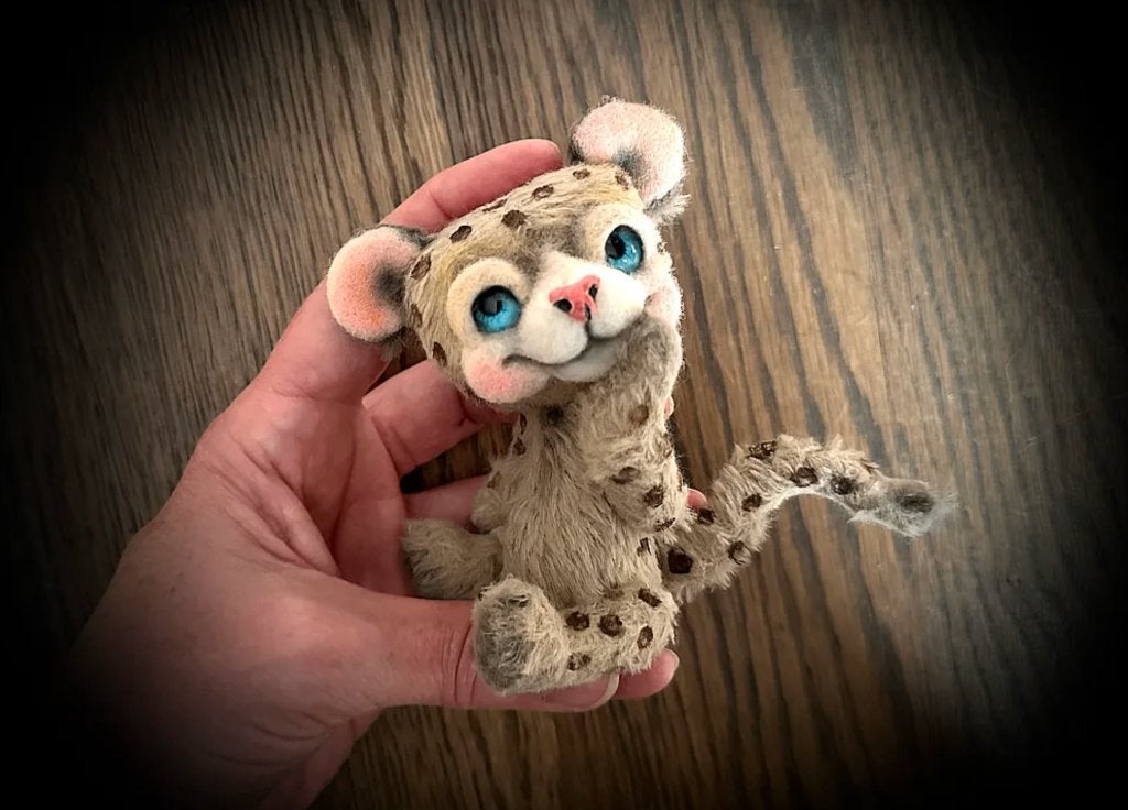 SALE Luipaard Teddybeer beer handgemaakt beweegbaar bear pop, Verzenden, Nieuw, Stoffen beer, Overige merken