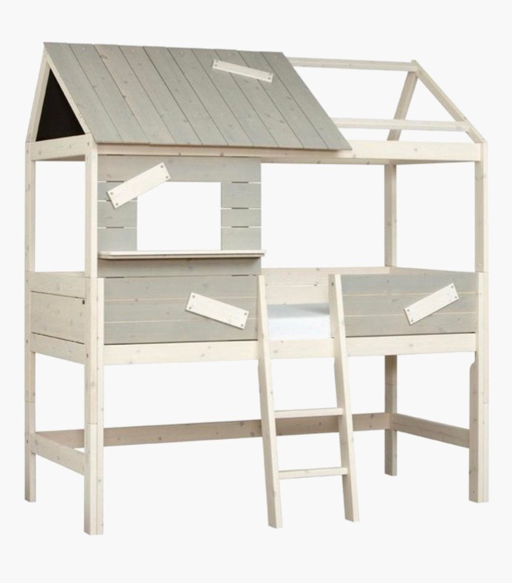Lifetime Kinderbed Boomhutbed Jongensbed - Zo goed als nieuw, Lattenbodem, 85 tot 100 cm, Ophalen of Verzenden, Zo goed als nieuw
