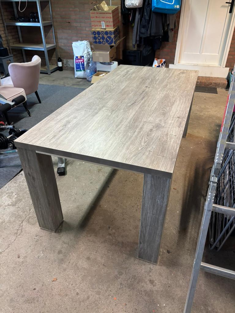 Eettafel Francisco 190x90x76 licht grijs eiken, Huis en Inrichting, Tafels | Eettafels, Ophalen, Gebruikt, 50 tot 100 cm, 150 tot 200 cm