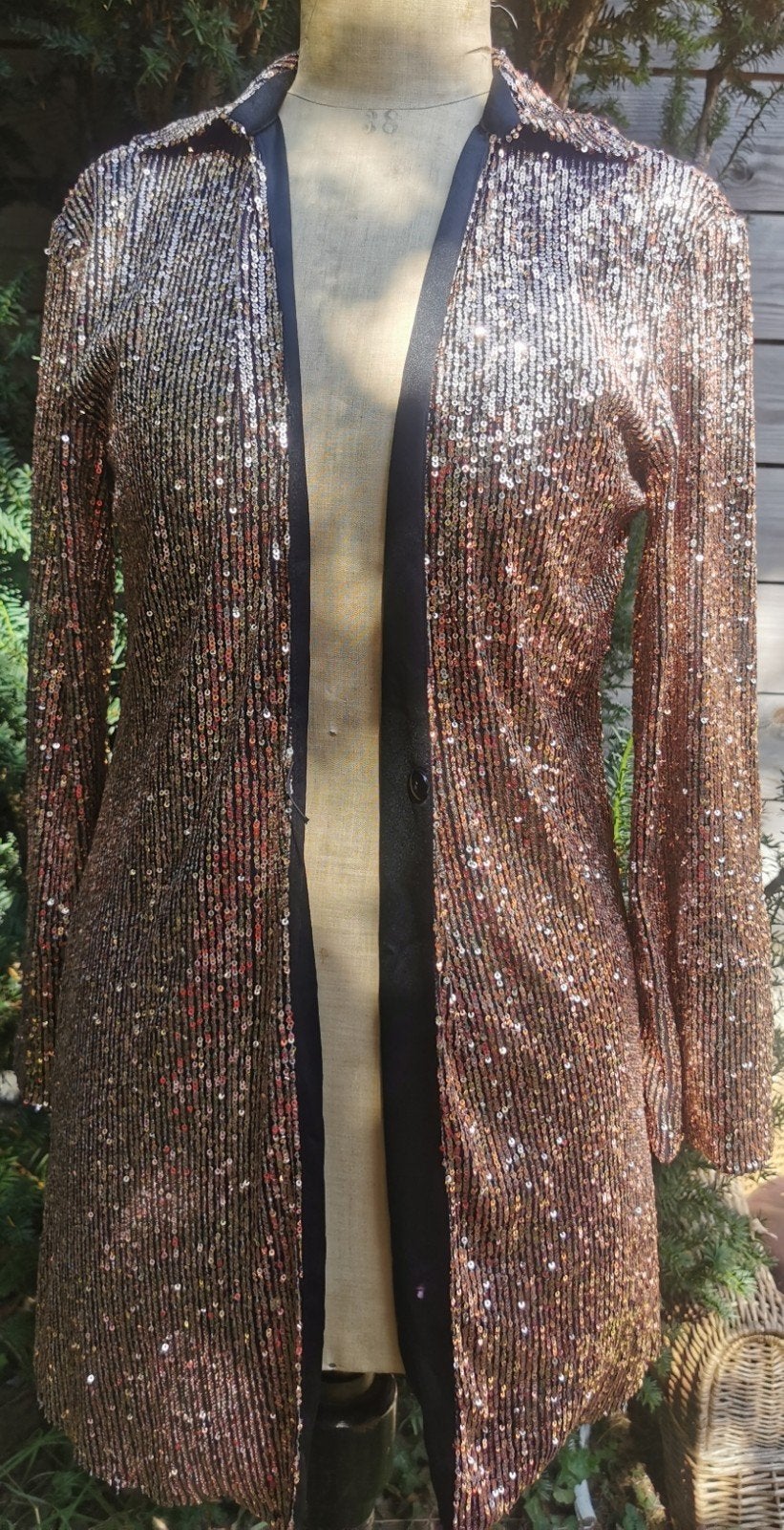 ASOS Luxe pailletten jurk met open rug, Meerkleurig, Zo goed als nieuw, Maat 34 (XS) of kleiner, Boven de knie