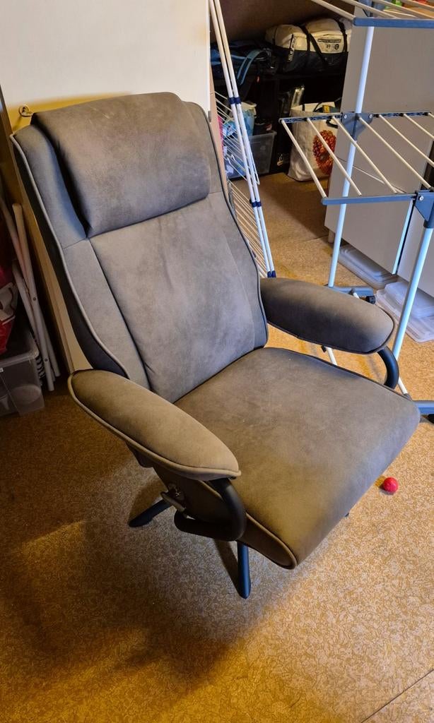 Draai fauteuil grijs/taupe kleurig, Ophalen, Gebruikt