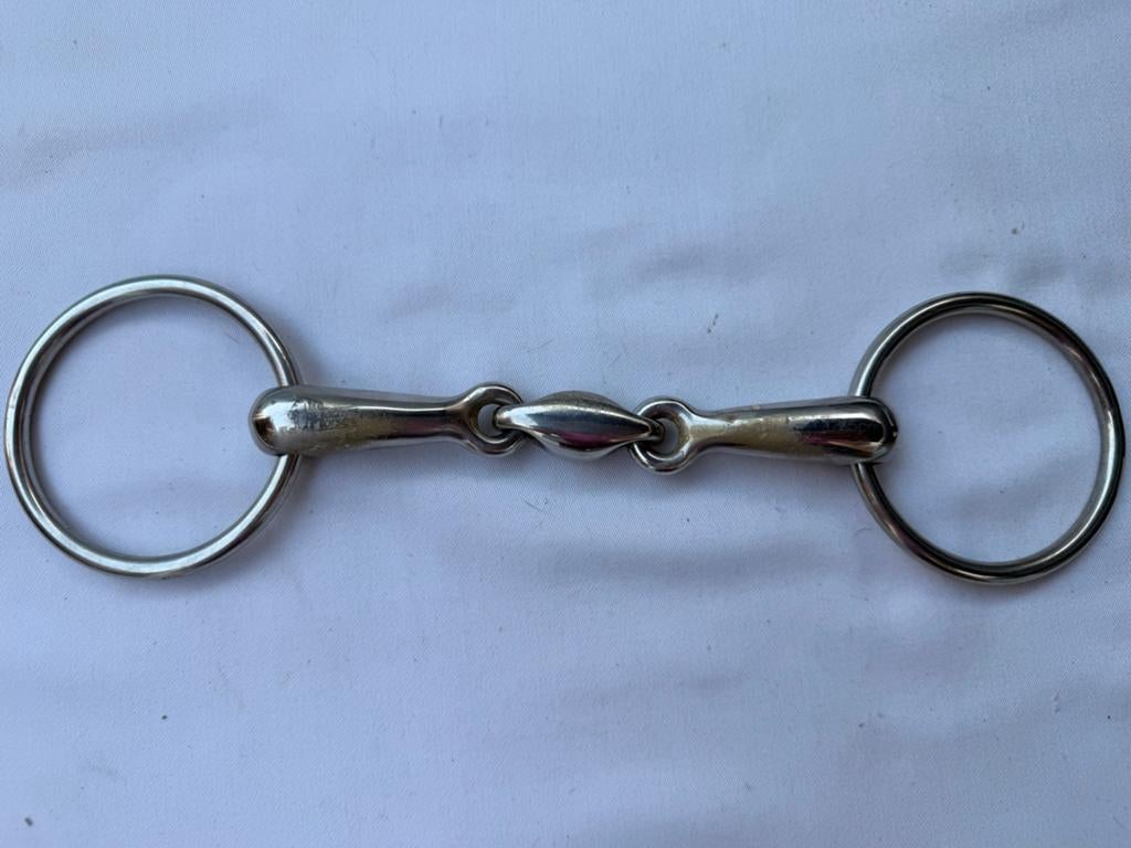 Dubbelgebroken water trens bit - 13,5, Ophalen of Verzenden, Gebruikt, Dressuur
