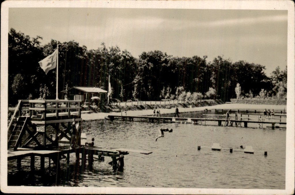 Borculo - Natuurbad Het Galgenveld - Duikplank, Ophalen of Verzenden, 1920 tot 1940, Ongelopen, Gelderland