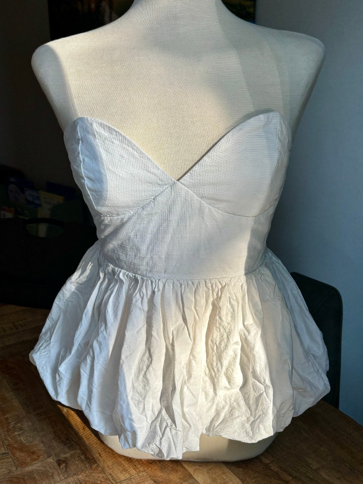 Copperose Paris Witte Strapless Peplum Top Maat M, Maat 38/40 (M), Wit, Ophalen of Verzenden, Zo goed als nieuw
