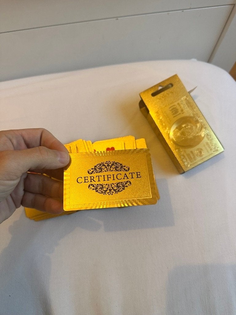 Gouden Speelkaarten 100 Dollar (Waterbestendig / Plastic), Hobby en Vrije tijd, Vijf spelers of meer, Verzenden, Zo goed als nieuw