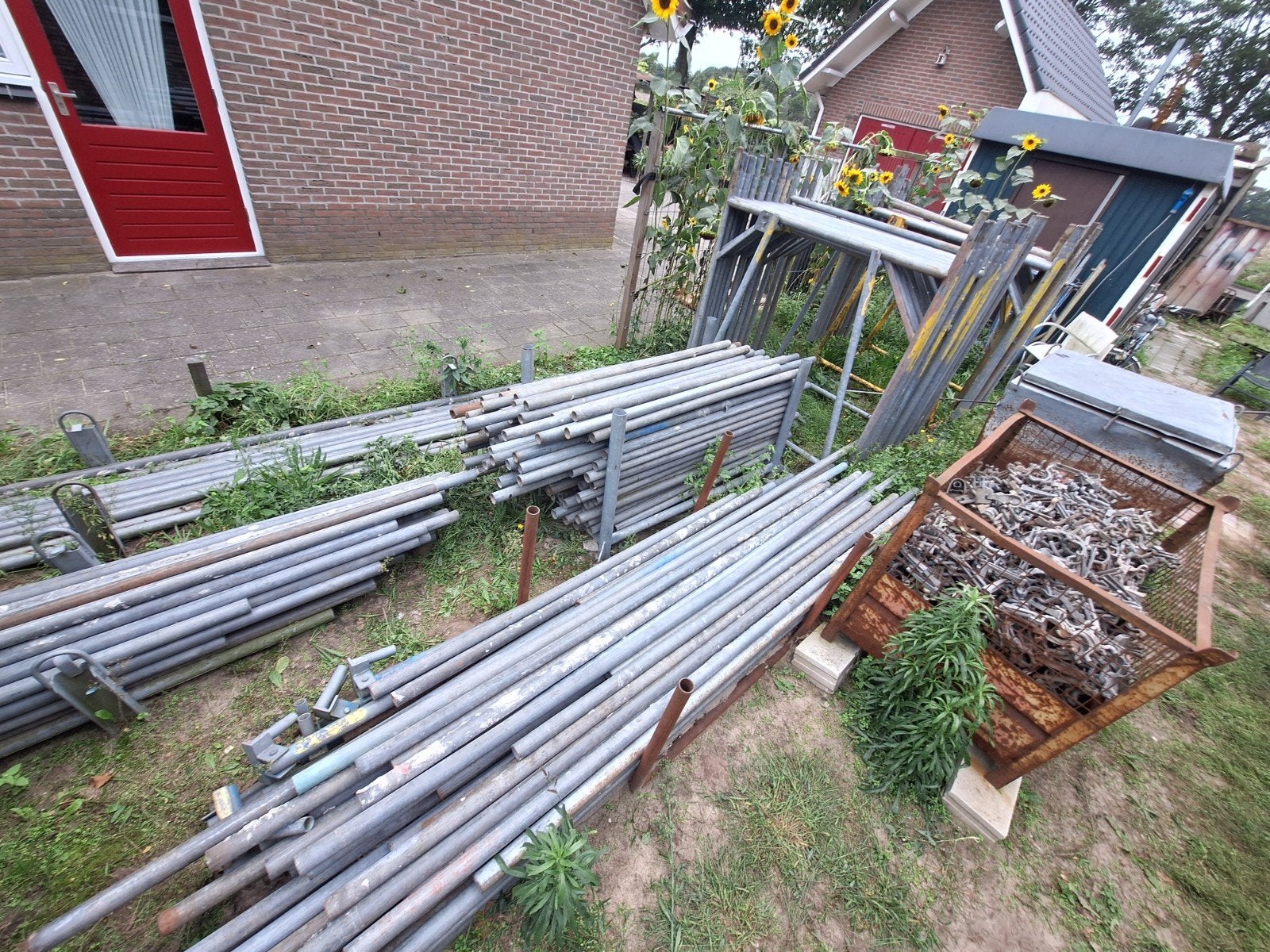 Complete bouwsteiger te koop, Ophalen, Gebruikt, Gevelsteiger, 5 meter of hoger