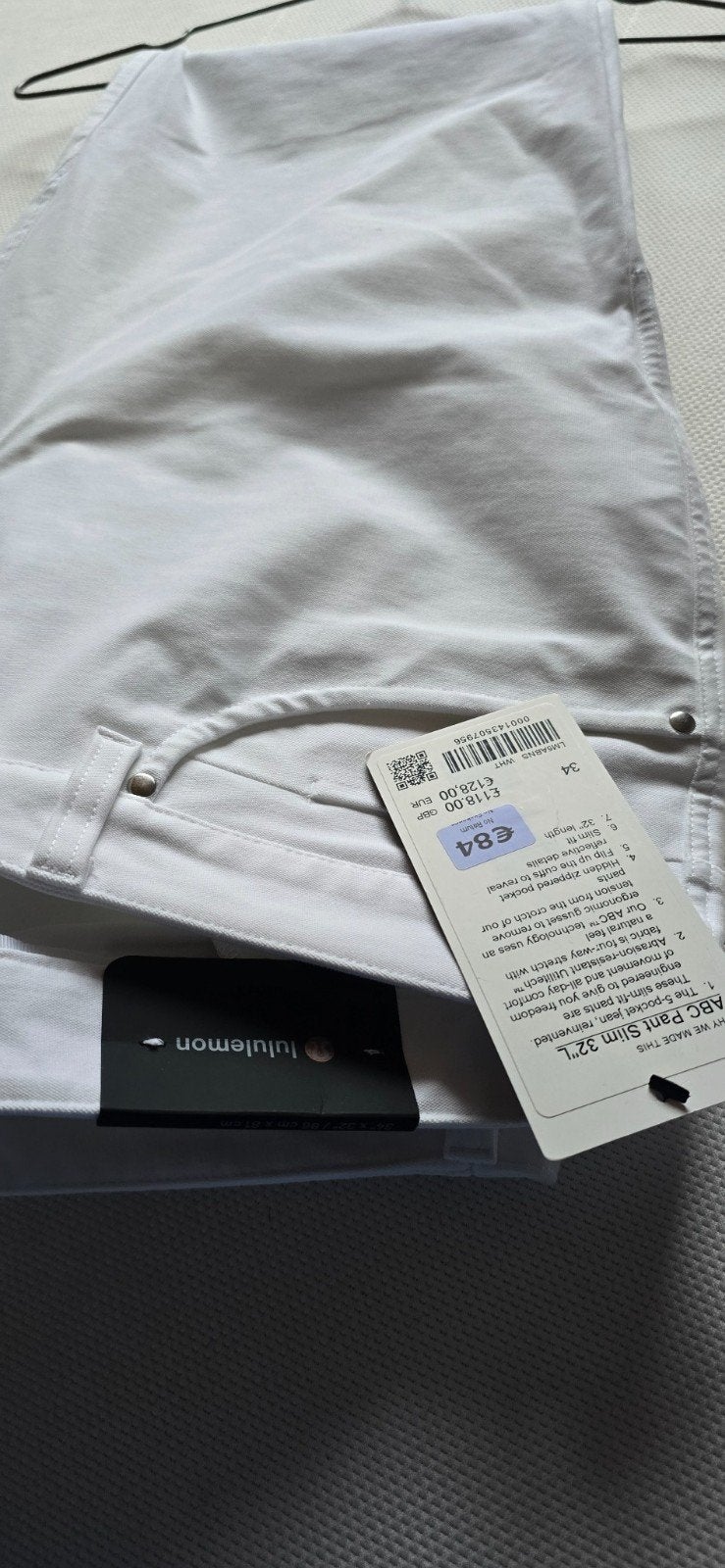 Lululemon ABC Pant Slim 32", Wit, Nieuw, Ophalen of Verzenden, Lang