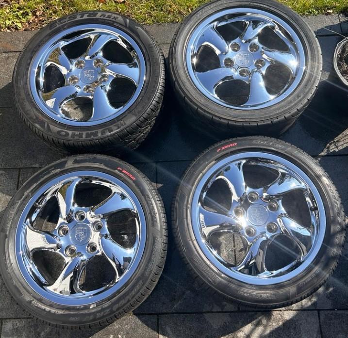 Porsche Cup USA 17 inch Chrom velgen voor Boxter model, Auto-onderdelen, Ophalen of Verzenden, 17 inch, Zomerbanden, Velg(en)