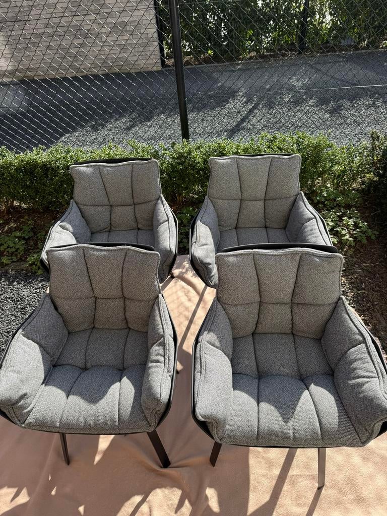 B&B Italia husk armchair Patricia Urquiola - set van 4, Huis en Inrichting, Stoelen, Ophalen, Stof, Zwart, Zo goed als nieuw