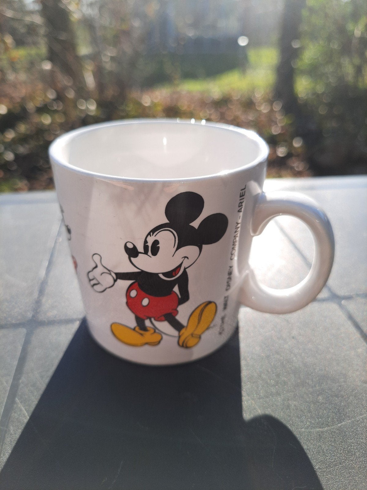 Vintage Disney Mickey & Minnie Mouse Keramische Mok, Gebruikt, Keramiek, Ophalen of Verzenden, Overige stijlen