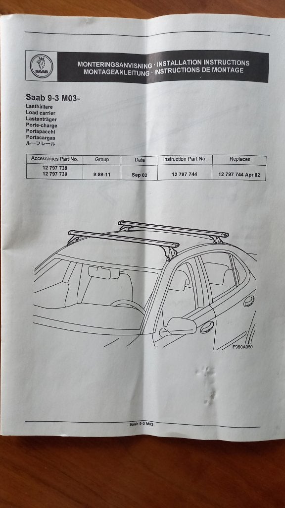 Dak drager auto Saab 9-3, Ophalen, Zo goed als nieuw