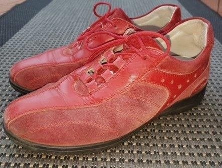 Panama Jack mt.38 schoenen rood suede-leer in prima staat, Ophalen of Verzenden, Sneakers of Gympen, Panama Jack, Gedragen