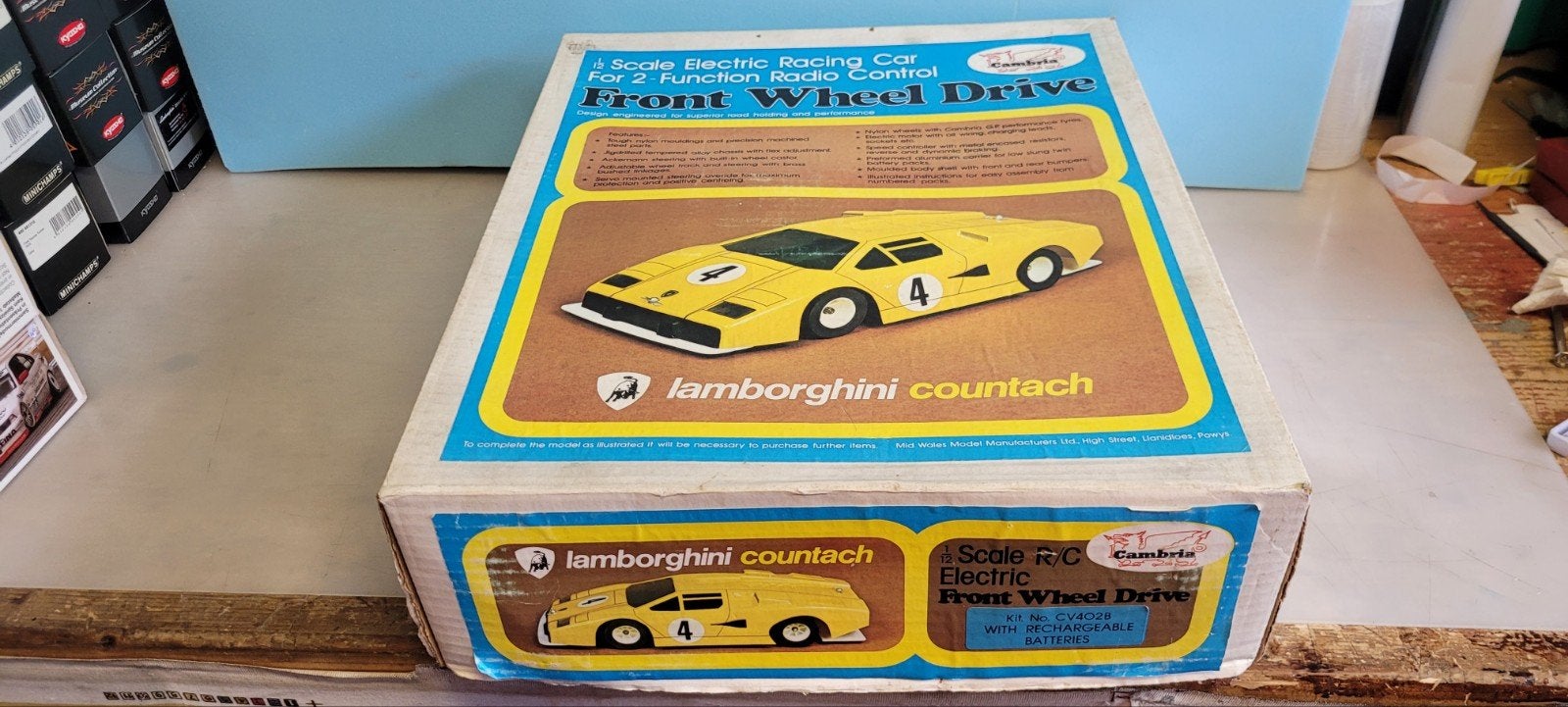 1/12 Cambria Lamborghini Countach RC model, Hobby en Vrije tijd, Modelbouw | Radiografisch | Auto's, Zo goed als nieuw, Auto onroad