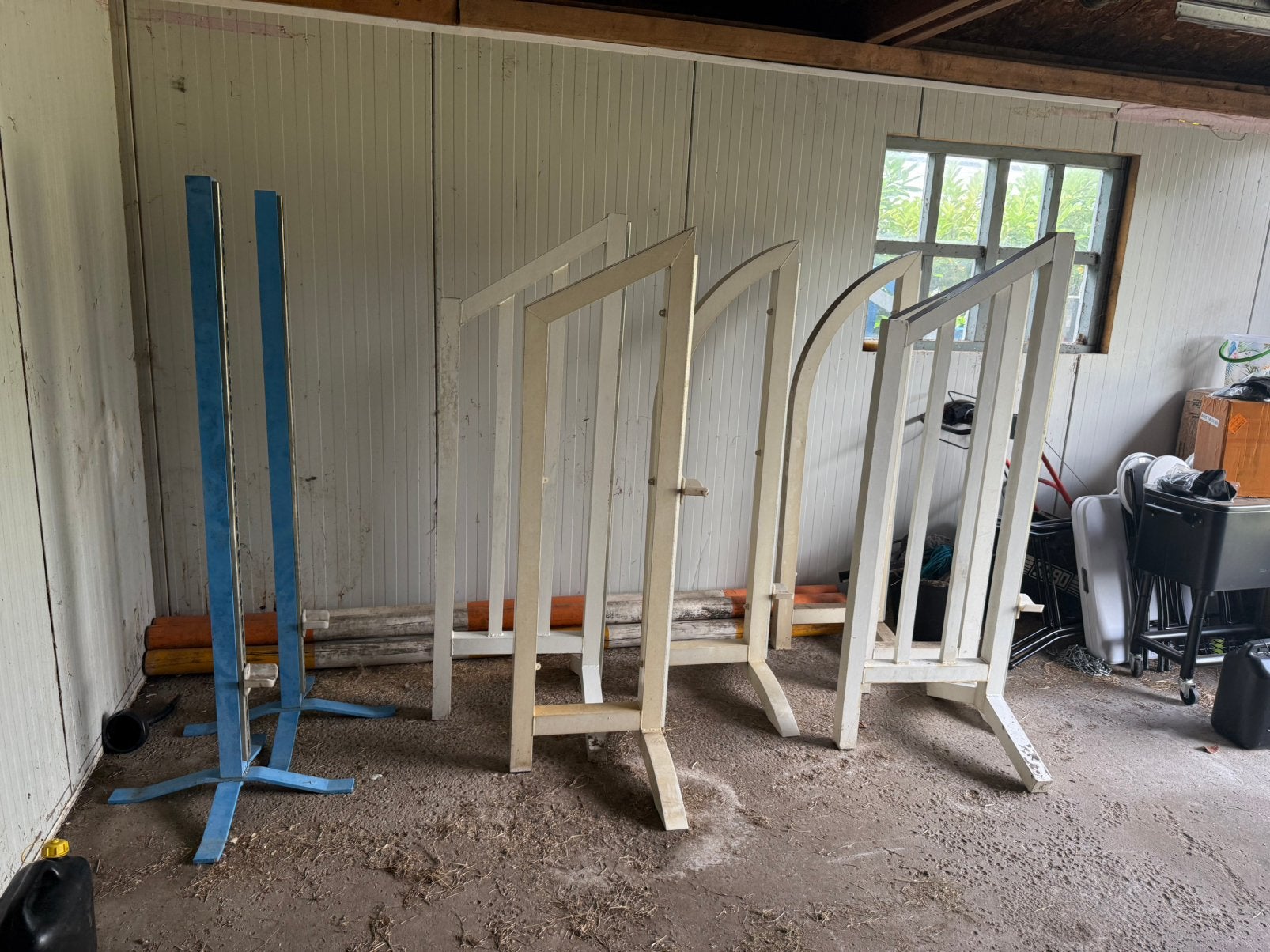 Paarden himdernissen aluminium 12 staanders 19 balken 1plank, Dieren en Toebehoren, Paarden en Pony's | Overige Paardenspullen
