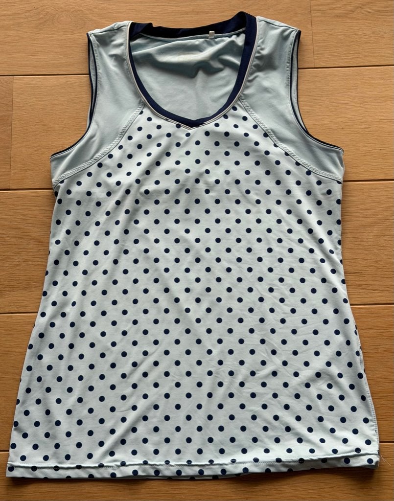 Sjeng Sporttop Lichtblauw met Stippen - Maat M, Blauw, Sjeng, Ophalen of Verzenden, Zo goed als nieuw