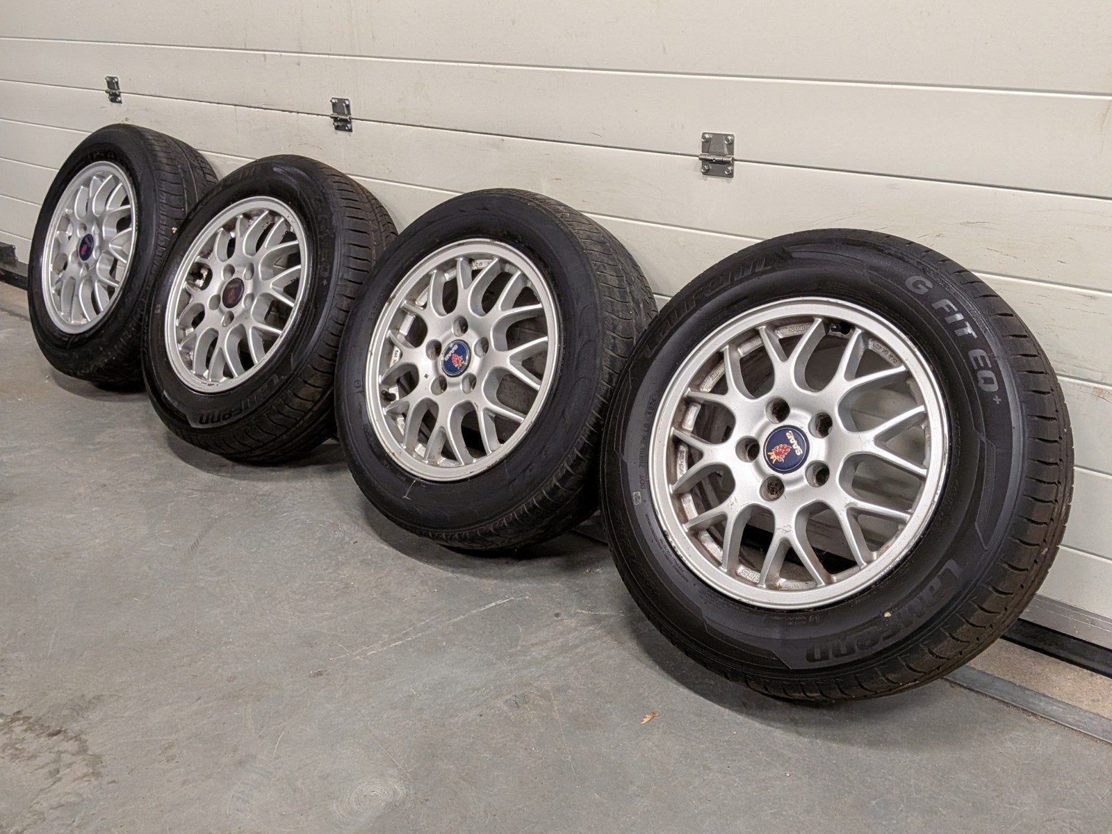 SAAB 9-3 900 Zomerbanden BBS 15" 195/65/15 Kruisspaak, Auto-onderdelen, Gebruikt, 15 inch, Banden en Velgen, Ophalen of Verzenden