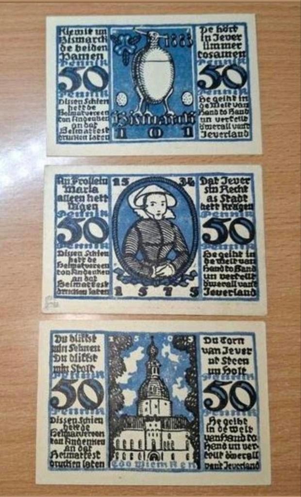 Duits Notgeld Jever Noodgeld, Ophalen of Verzenden, Duitsland
