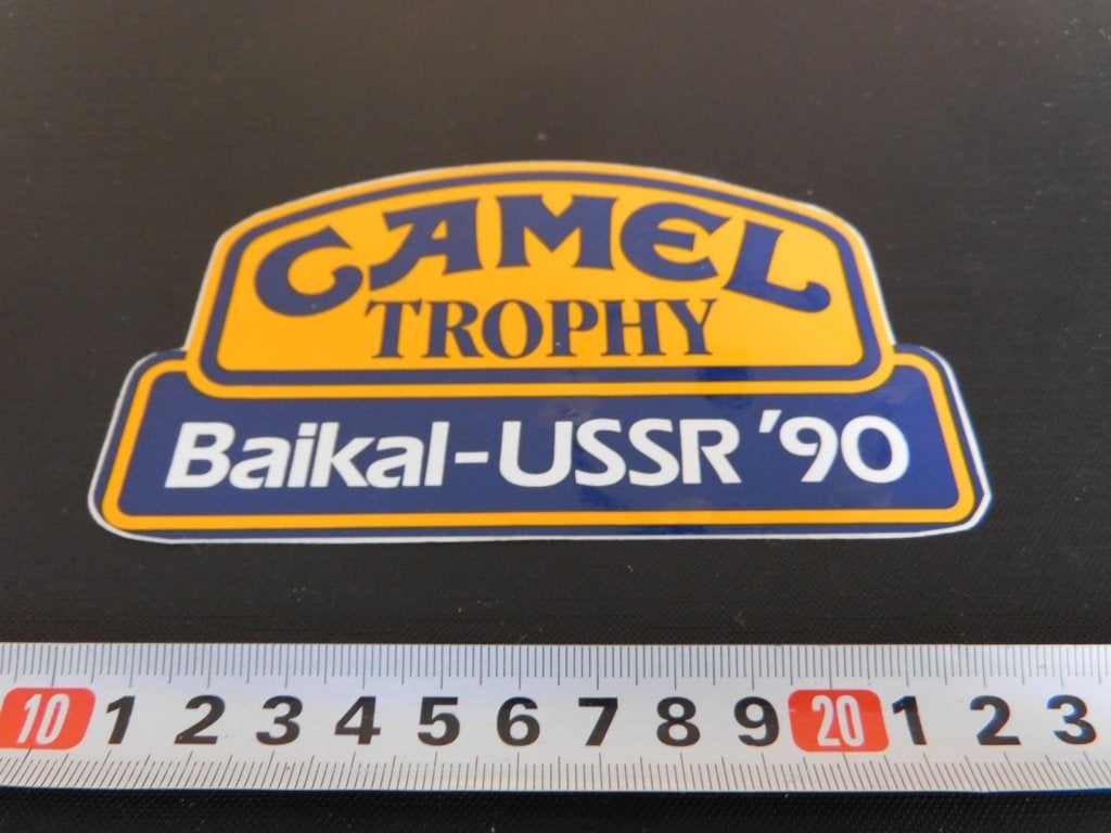 sticker CAMEL TROPHY 1990 baikal USSR, Verzamelen, Ophalen, Zo goed als nieuw