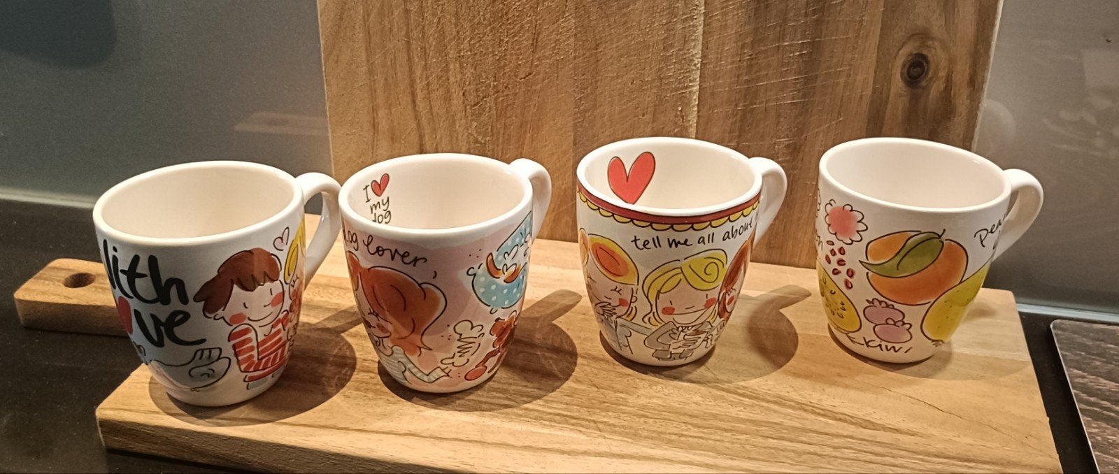 Blond Amsterdam 4 koffie kopjes izgst, Ophalen of Verzenden, Zo goed als nieuw, Kop(pen) en/of Schotel(s), Aardewerk