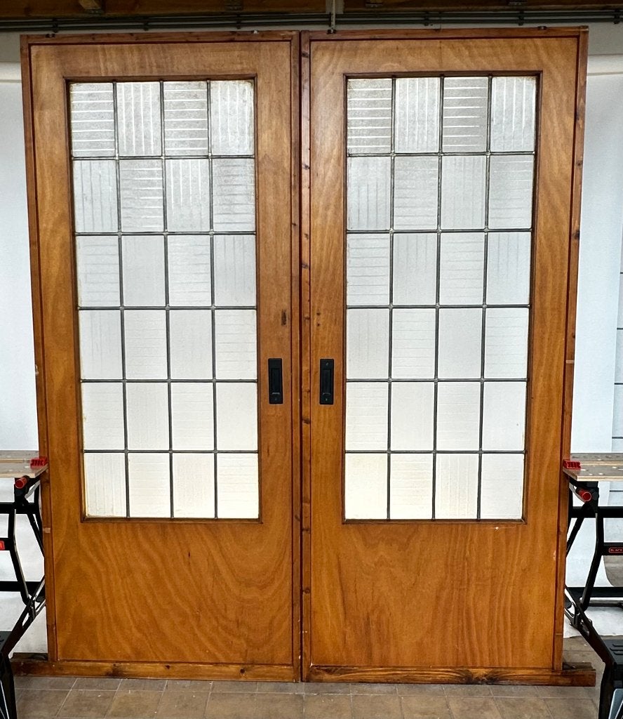 212,5x87 set ensuite schuifdeuren met glas in lood, Ophalen, Gebruikt, 80 tot 100 cm, Binnendeur
