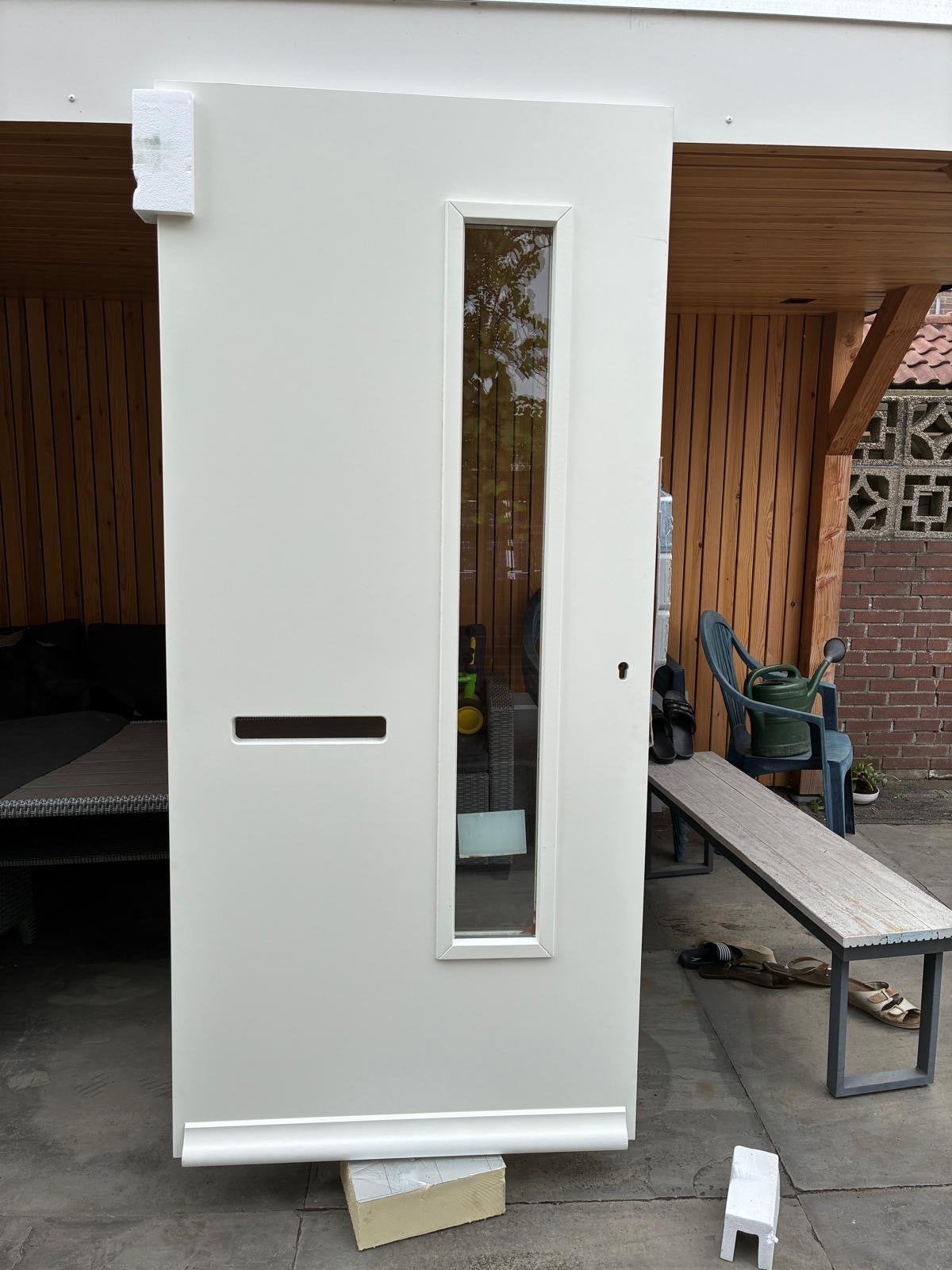 Voordeur 93x201 cm met glas en brievenbusopening, Ophalen, 80 tot 100 cm, Nieuw, Buitendeur