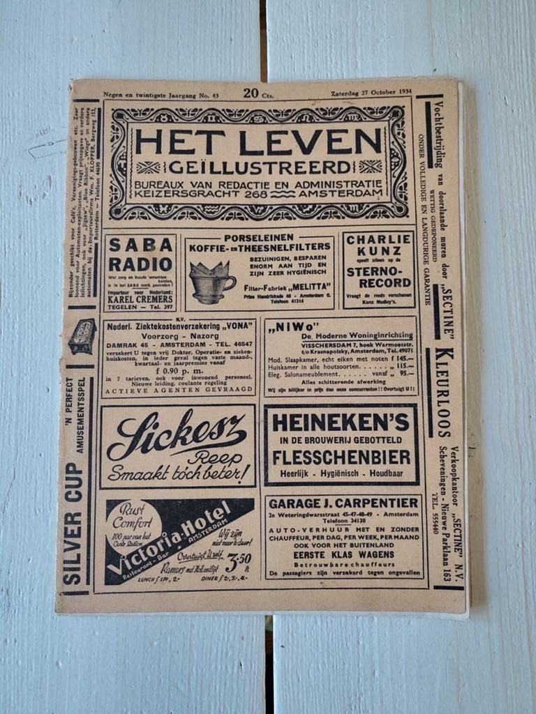 Mooi tijdschrift Het Leven geïllustreerd - 27 October 1934, Verzamelen, Tijdschriften, Kranten en Knipsels, Ophalen of Verzenden