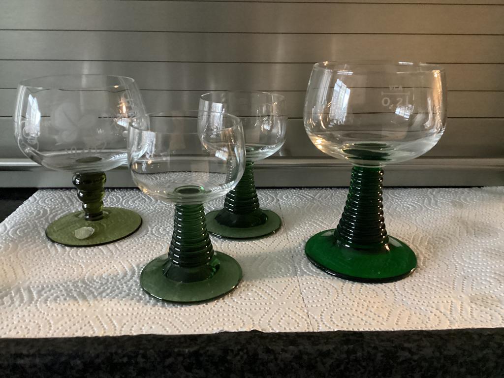 Mooie vintage wijnglazen roemers, Antiek en Kunst, Antiek | Glas en Kristal, Ophalen of Verzenden