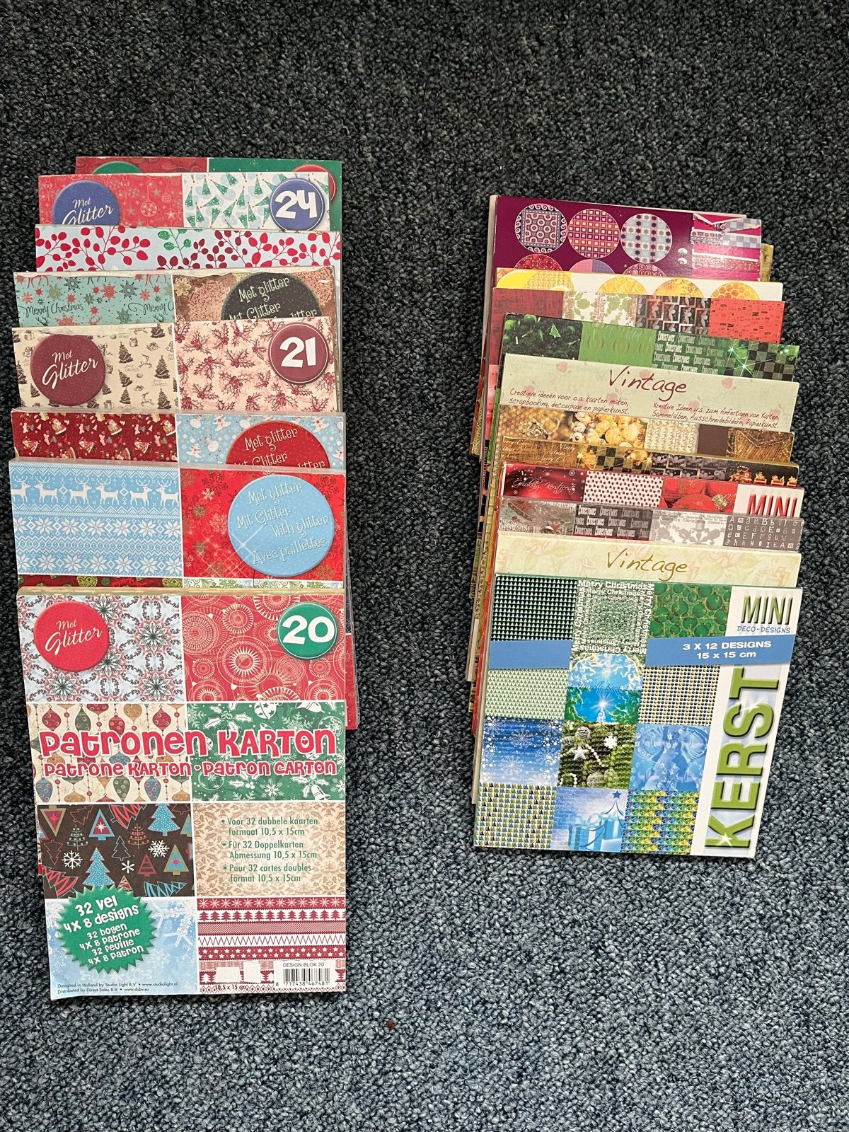 Groot knutselpakket: kaarten, snijmallen, garen en meer, Hobby en Vrije tijd, Gebruikt, Meerkleurig, Papier of Karton, Knutselmateriaal
