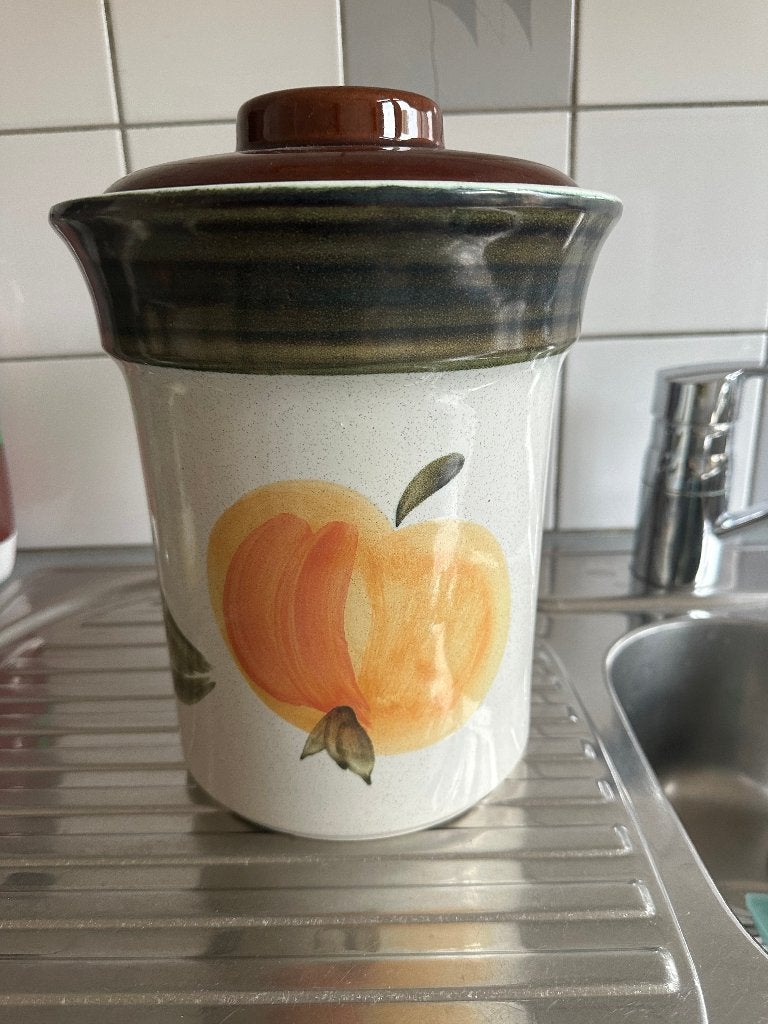 Rumtopf rumpot voor inmaken fruit in rum, Ophalen of Verzenden, Gebruikt, Overige materialen, Pot, Bus of Blik