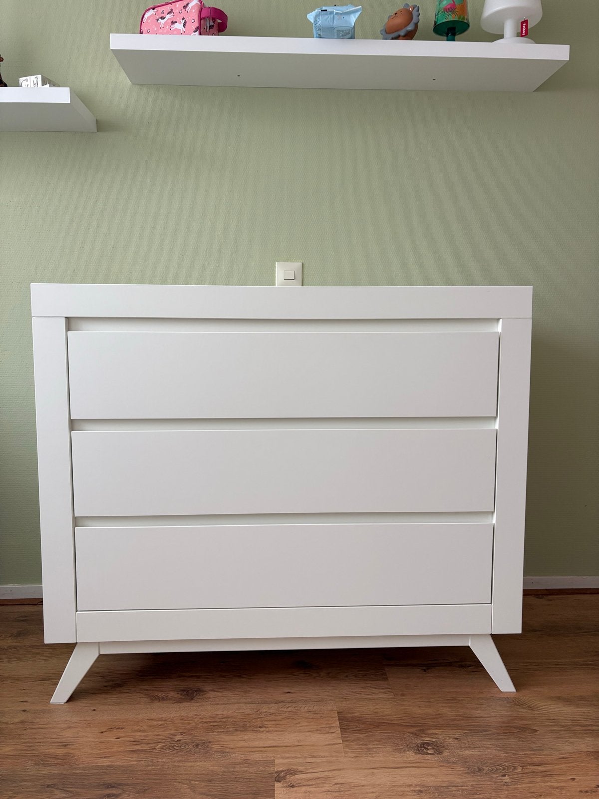 Witte commode met 3 lades - 155x55x92 cm, Ophalen, Gebruikt, 50 tot 70 cm, 100 cm of meer