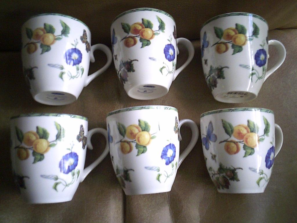 Janneke Brinkman Fruit en Flower 6 theemokken, Huis en Inrichting, Keuken | Servies, Ophalen of Verzenden, Zo goed als nieuw, Overige stijlen