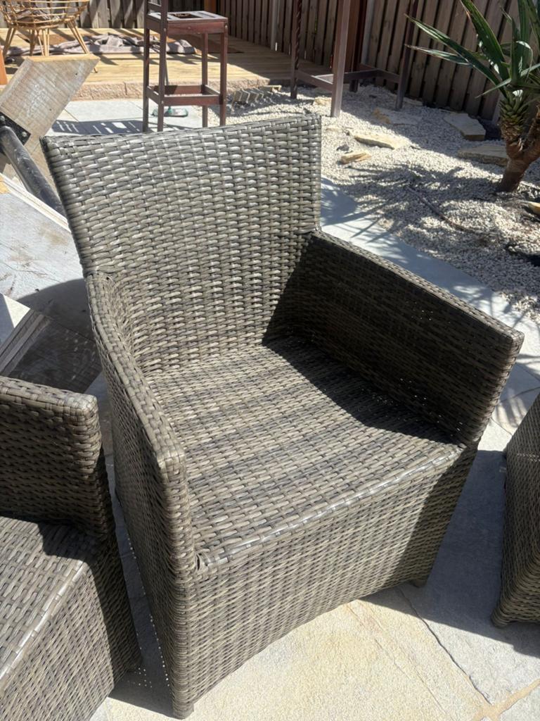 6 Royal Patio rotan tuinstoelen met kussens, Tuin en Terras, Ophalen, Zo goed als nieuw, Rotan