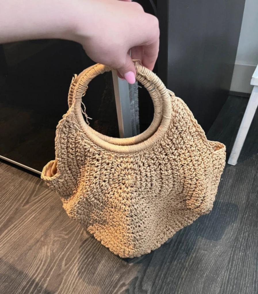 Stijlvolle gehaakte tas, Verzenden, Gebruikt, Bruin, Handtas