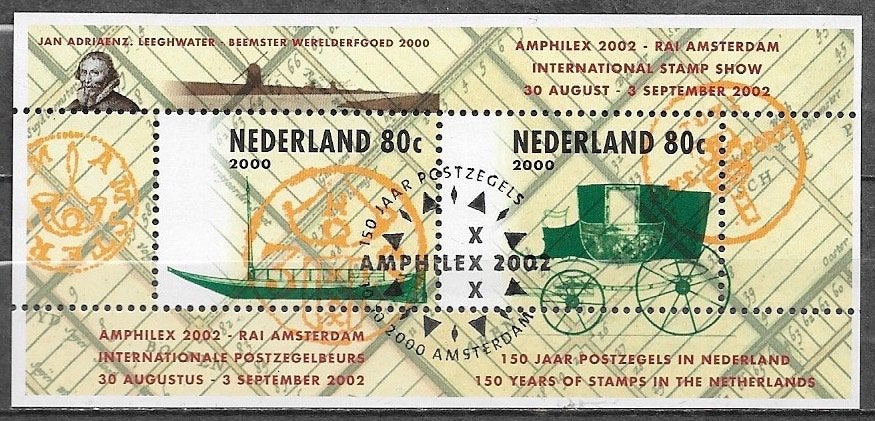 NL Blokje 150 jaar Postzegels in 2002 - 2000, Verzenden, Na 1940, Gestempeld