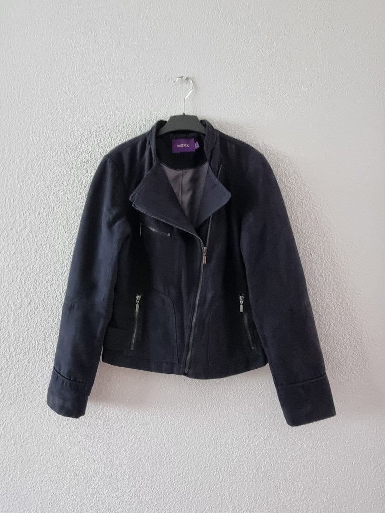 Jas / tussenjas / bikerjack dames -- maat 38 / M -- Mexx, Maat 38/40 (M), Mexx, Blauw, Ophalen of Verzenden