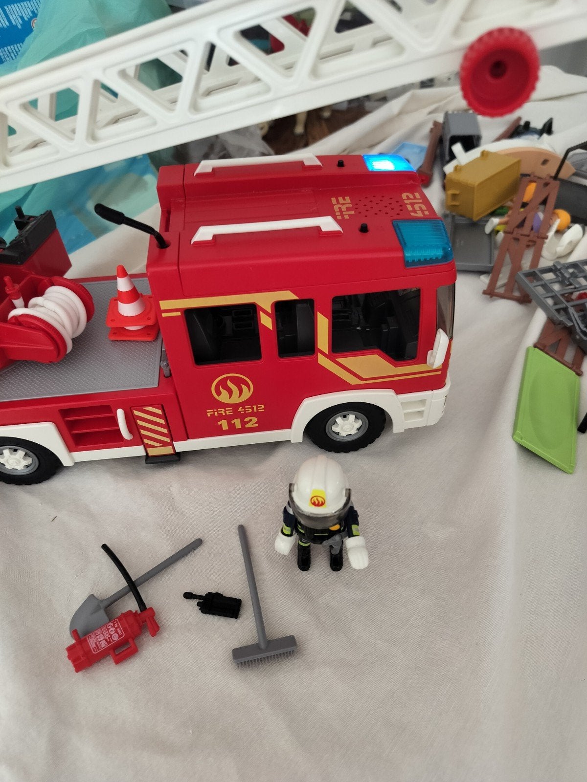 Playmobil Brandweerwagen (5362)  met brandweerman en accesso, Gebruikt, Complete set, Voertuig, Ophalen of Verzenden