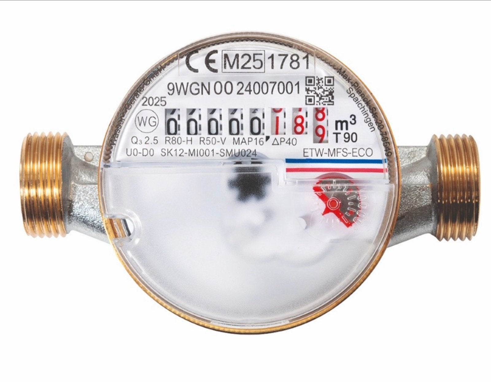 Nieuwe ETW-MFS-ECO watermeter, 2022, ongebruikt, Ophalen of Verzenden, Nieuw, Koper, Overige typen
