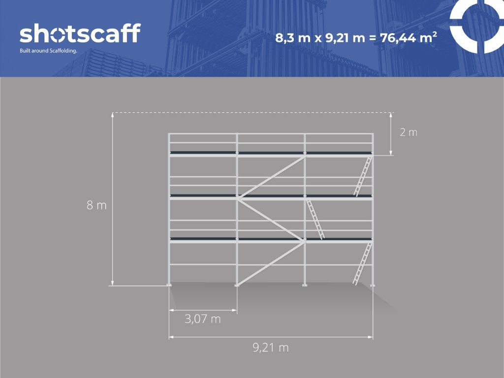 Modulaire Gevelsteiger | 75 m² | Topprijs, Verzenden, Nieuw, Gevelsteiger, 5 meter of hoger