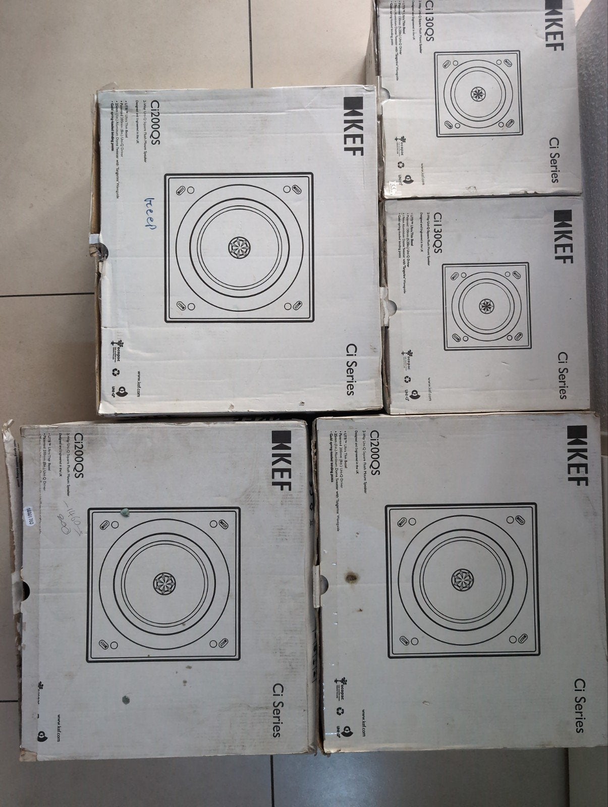 3 x KEF Ci200QS, 2 x Ci130QS Inbouw Luidspreker - Nieuw i, Ophalen, Overige typen, Nieuw, Geschikt voor surround/home cinema